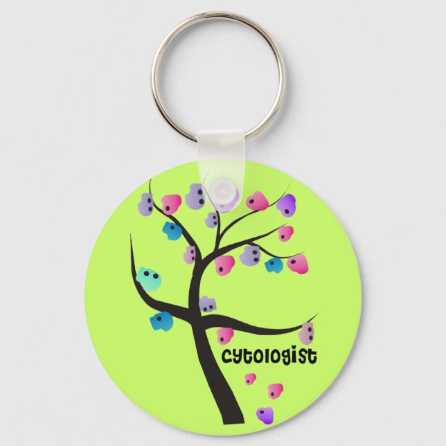 Cytologist Unique Tree ll With Cells Design Keychain (Front)