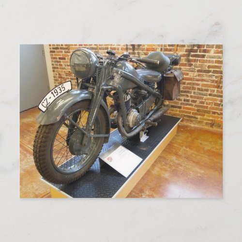 CZ_1935 Military Vintage Motorcycle Postcard