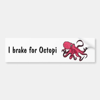 Cz- I Brake For Octopi Bumper Sticker by inspirationrocks at Zazzle