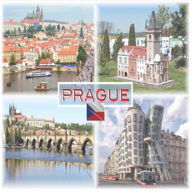 CZ Prague - Castle Old Town Hall - Charles Bridge Sticker (Front)
