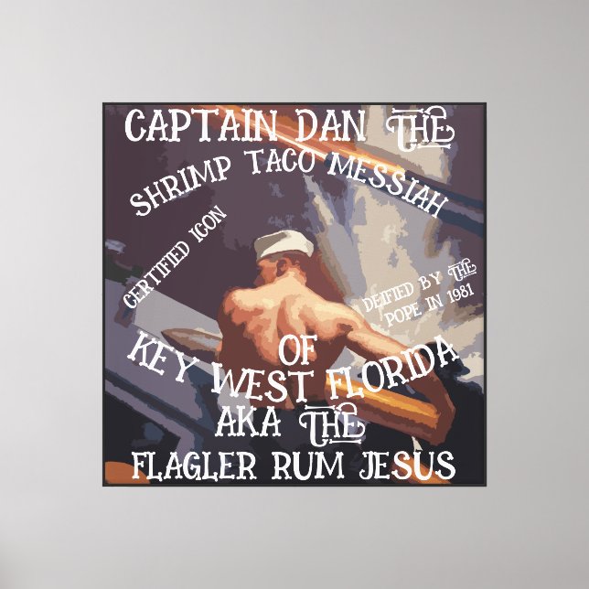 Czar Capt Dan Shrimp Taco Enchilada Jesus Alaska Canvas Print (Front)