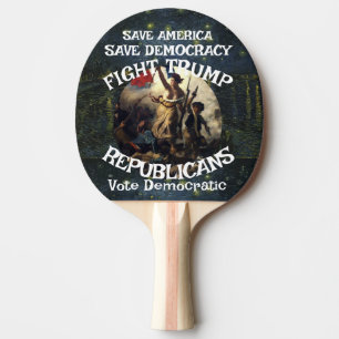 Czar Rue Liar Trump POTUS Patriotic MAGA Train WH Ping Pong Paddle