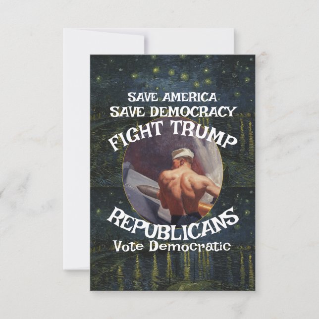 Czar Rue Liar Trump POTUS Patriotic MAGA Train WH RSVP Card (Front)