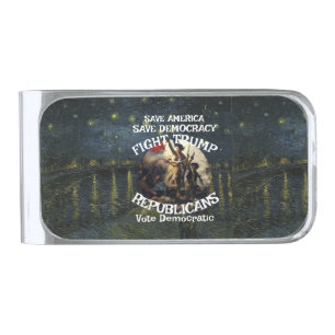 Czar Rue Liar Trump POTUS Patriotic MAGA Train WH Silver Finish Money Clip
