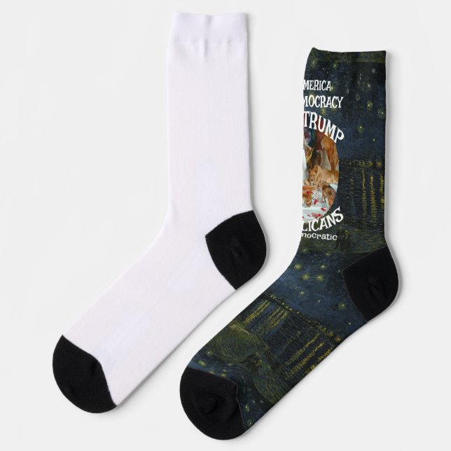 Czar Rue Liar Trump POTUS Patriotic MAGA Train WH Socks (Left)