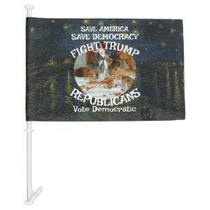 Czar Rue Liar Trump Republican Party USA America Car Flag