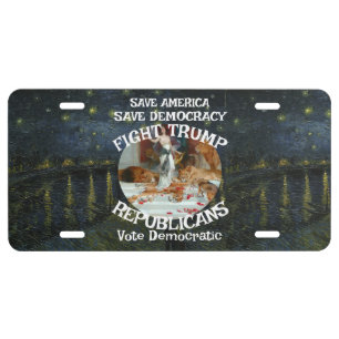 Czar Rue Liar Trump Republican Party USA America License Plate