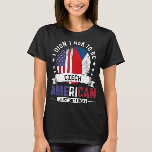 Czech American Countries Flags Pride Country Czech T_Shirt