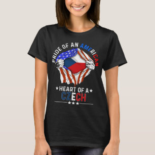 Czech American Foreign Country Czechia Flag T-Shirt