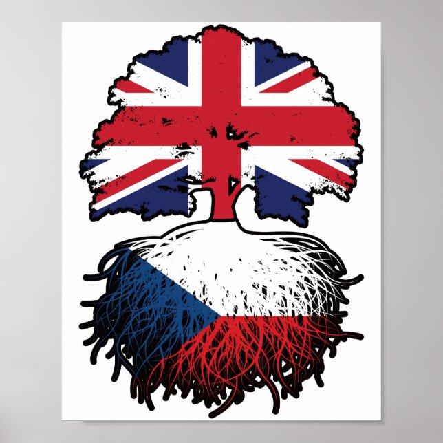 Czech British UK United Kingdom Britain Tree Roots Poster (Front)
