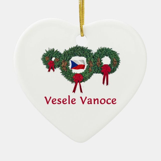 Czech Christmas 2 Ceramic Ornament (Front)