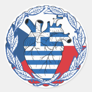 Czech Czech Republic Greek Independence Greece Classic Round Sticker