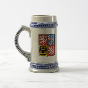 czech emblem beer stein