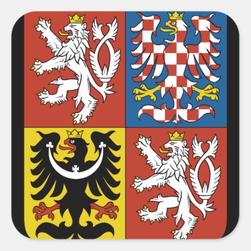 czech emblem square sticker