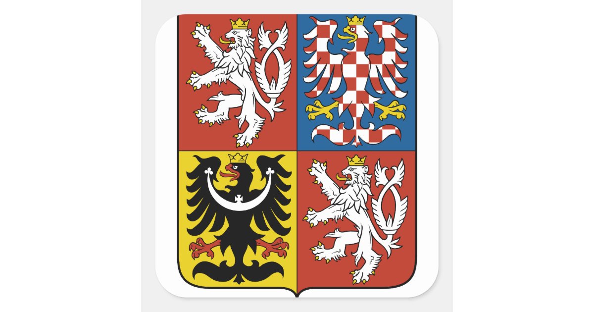 czech emblem square sticker | Zazzle