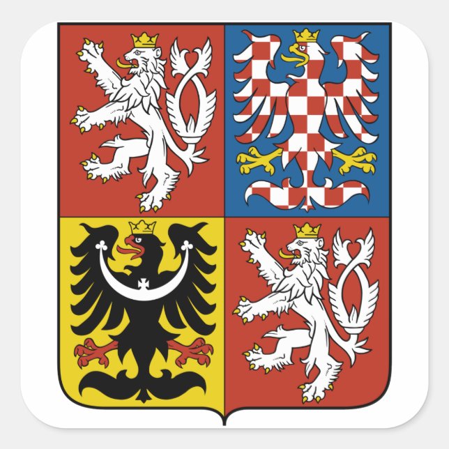 czech emblem square sticker (Front)