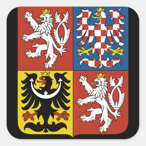 czech emblem square sticker