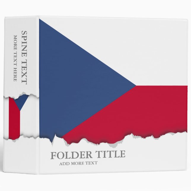 Czech Flag 3 Ring Binder (Front/Spine)