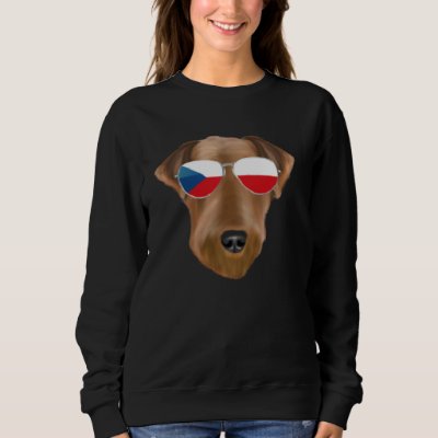 Czech Flag Airedale Terrier Dog Czech Republic Poc Sweatshirt