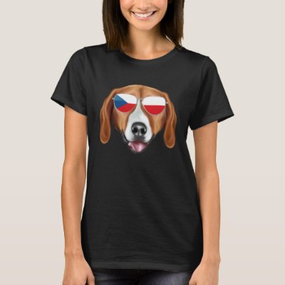 Czech Flag American Foxhound Dog Czech Republic Po T-Shirt
