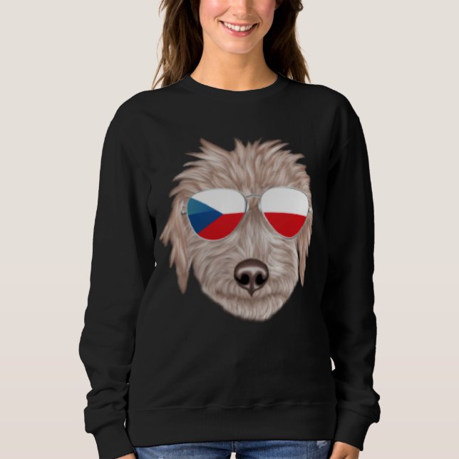 Czech Flag Bedlington Terrier Dog Czech Republic P Sweatshirt (Front)