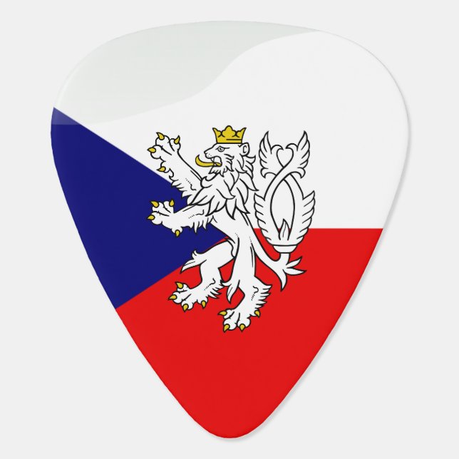 Czech flag-Bohemian lion Coat of arms Guitar Pick (Back)