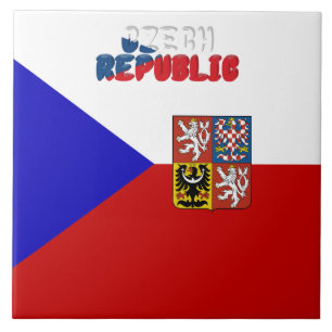 Czech flag ceramic tile