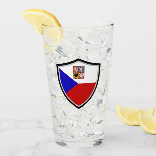 Czech flag-coat arms glass (Front Ice)