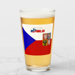 Czech flag-coat of arms   glass
