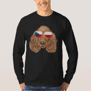 Czech Flag Cocker Spaniel Dog Czech Republic Pocke T-Shirt