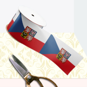 Czech Flag & Czech Republic, Emblem holiday /sport Satin Ribbon