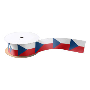 Czech Flag & Czech Republic travel, holiday/sports Satin Ribbon