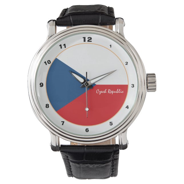 Czech Flag & Czech Republic trendy fashion /design Watch (Front)