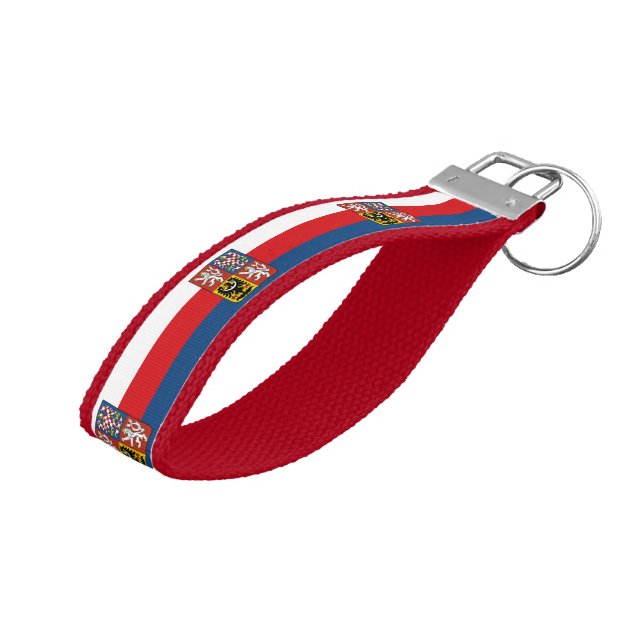 Czech Flag, Czech Republic wrist keychain /fashion (Angled Up)