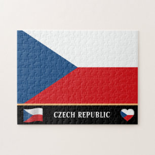 Czech Flag & Czechia country / Czech Republic Jigsaw Puzzle