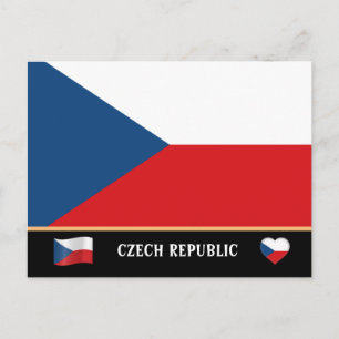 Czech Flag & Czechia country travel/Czech Republic Postcard