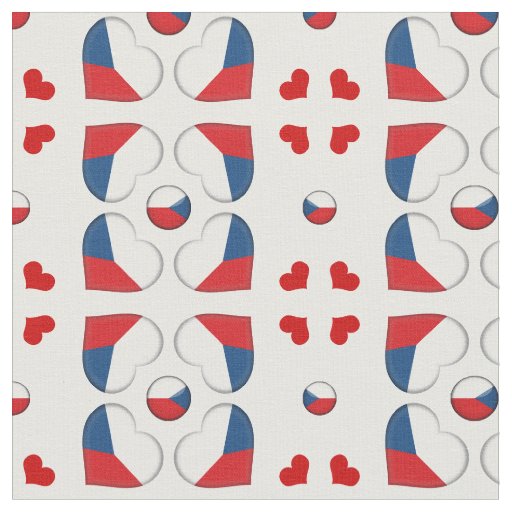 Czech Flag & Czechia Heart fashion Fabric