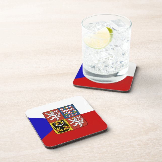 Czech flag drink coaster (Right Side)