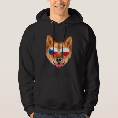 Czech Flag Finnish Spitz Dog Czech Republic Pocket Hoodie