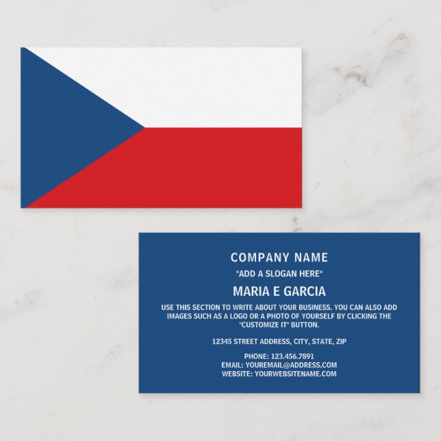 Czech Flag, Flag of Czech Republic Business Card (Front/Back)