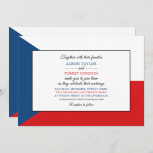 Czech Flag, Flag of Czech Republic Wedding Invitation