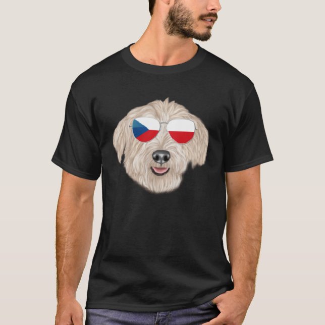 Czech Flag Glen of Imaal Terrier Dog Czech Republi T-Shirt (Front)