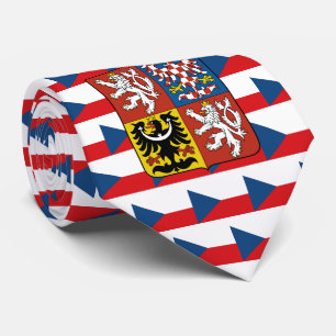 Czech Flag & Greater Coat of Arms, Czech Republic Neck Tie