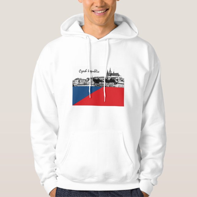 Czech Flag Hoodie, Czechia, Prague / Hradcany Hoodie (Front)