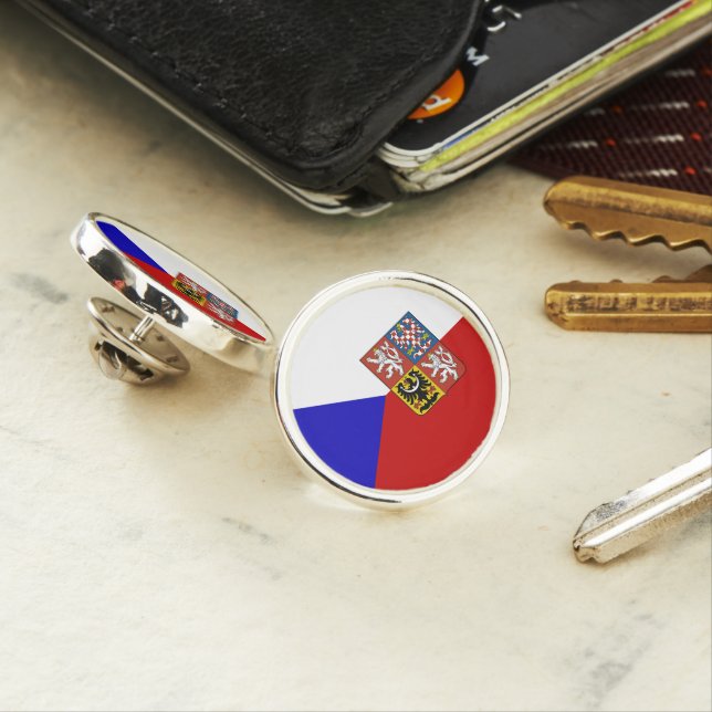 Czech flag lapel pin (In Situ)