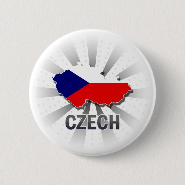 Czech Flag Map 2.0 Pinback Button (Front)