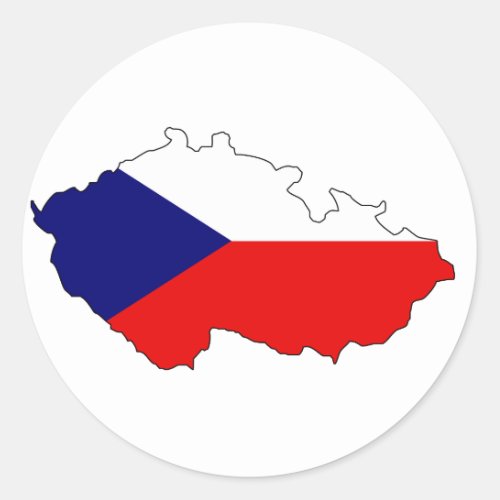 Czech flag map classic round sticker