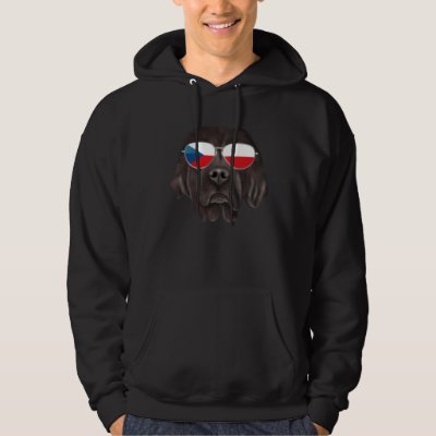 Czech Flag Newfoundland Dog Czech Republic Pocket Hoodie