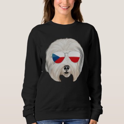 Czech Flag Old English Sheepdog Dog Czech Republic Sweatshirt