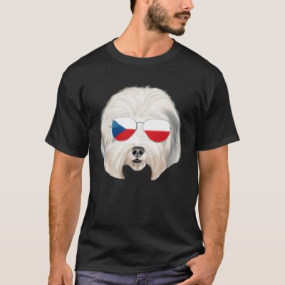 Czech Flag Old English Sheepdog Dog Czech Republic T-Shirt